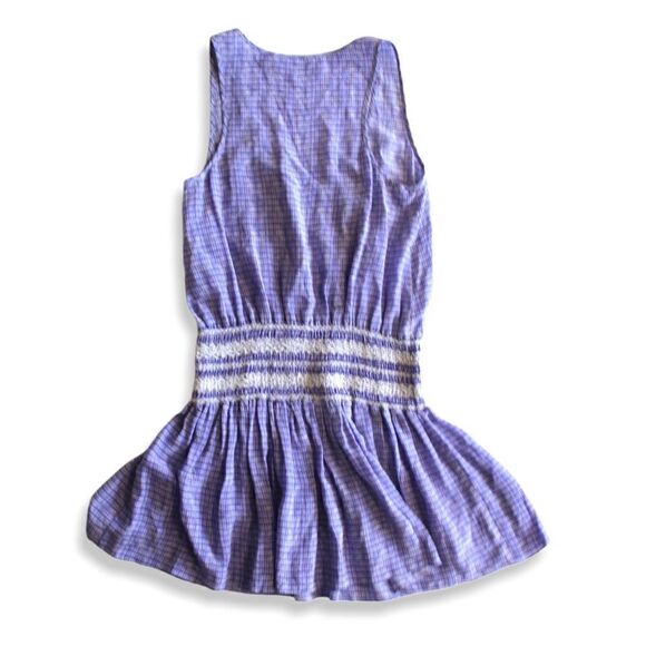 Thakoon Addition Silk Cinched Sheer Tunic/Dress in Blue/Purple Check Plaid - Picture 2 of 11